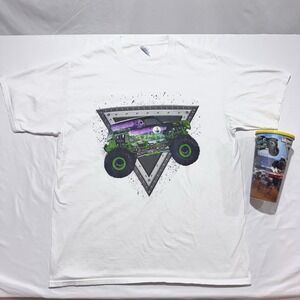 Monster Truck Grave Digger T-Shirt Size L 100% Cotton & Monster Jam Souvenir Cup